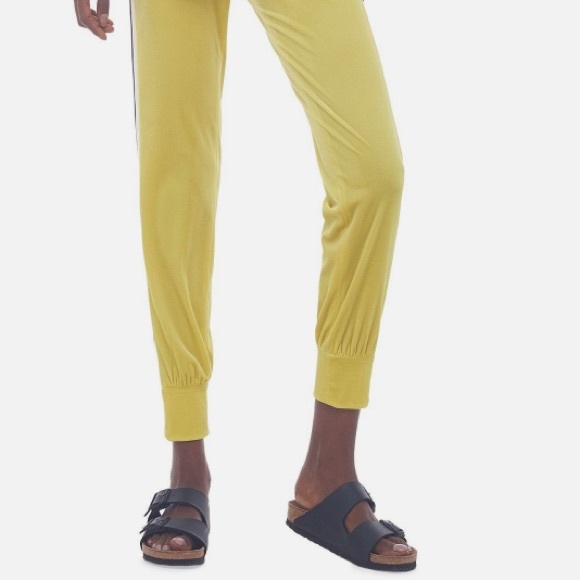 Norma Kamali, Spring Green, offset stripe joggers. - Picture 8 of 9